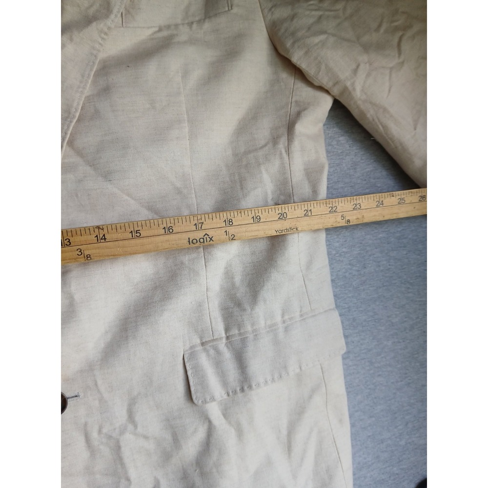 Banana Republic Blazer Mens 46 R Linen Flax Two Button Notch Collar Classic Fit - Picture 9 of 16